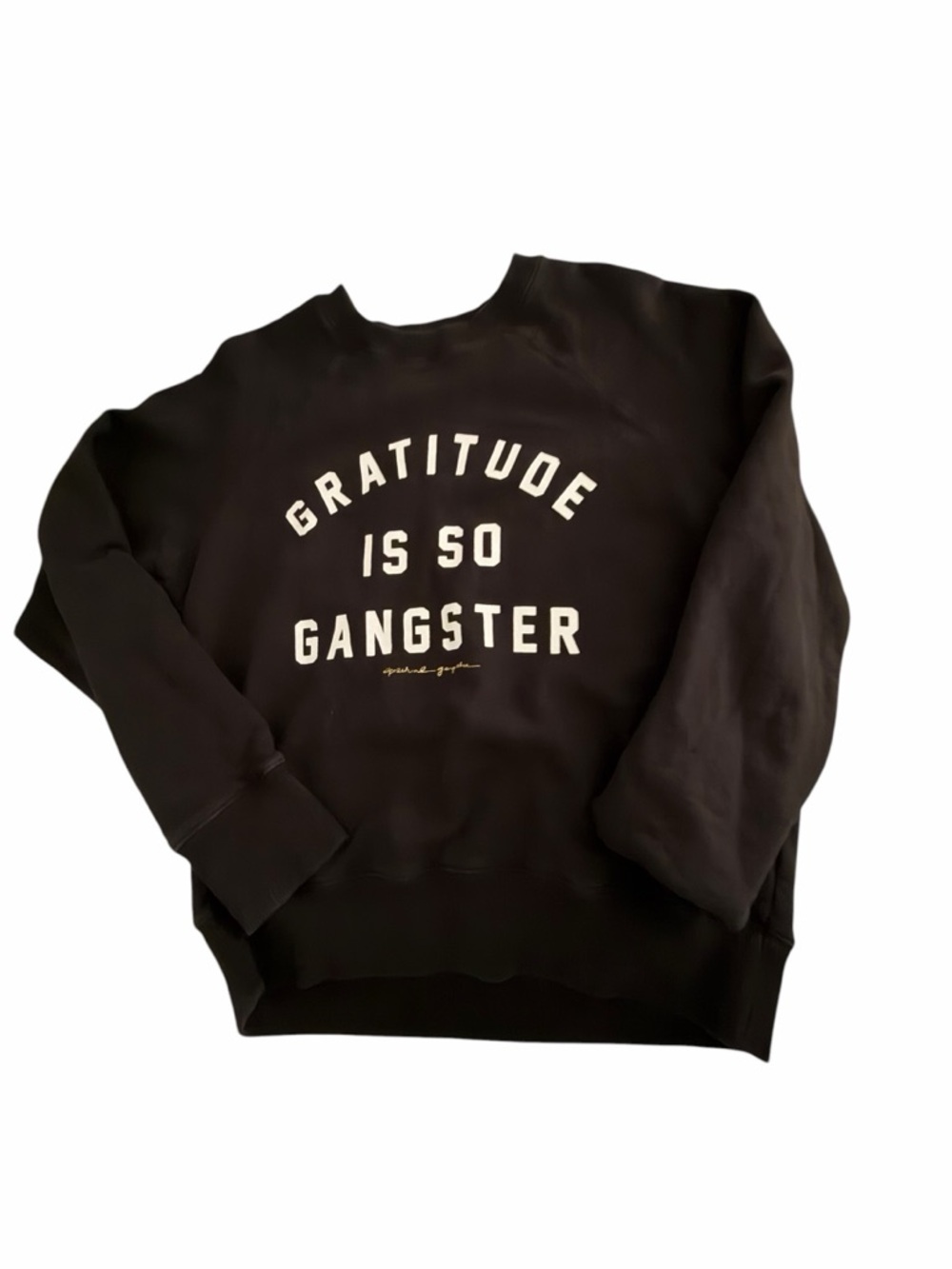 Spiritual Gangster "Gratitude Is So Gangster" Black Crewneck Sweatshirt Sz Small - Picture 6 of 11